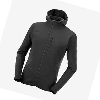 Salomon OUTLINE WARM HYBRID Erkek Kapüşonlu Sweatshirt Siyah | TR 3211SGL